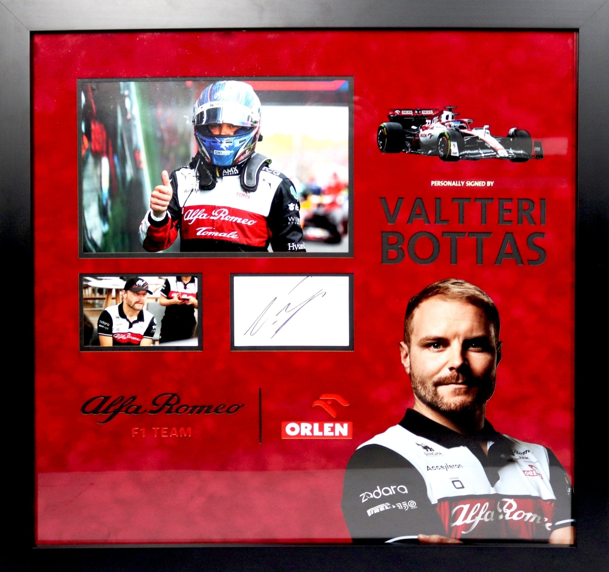 Valtteri Bottas Signed White Card Framed Display - Memorabilia Framers Shop